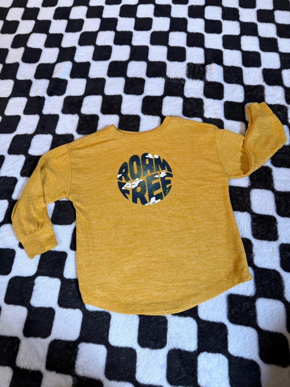 Roam Free Mustard Long-Sleeve Tee for Kids